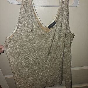 Lane Bryant Metallic Gold/Champagne Tank, Size 14/16